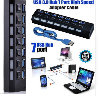 High-Speed USB 3.0 Hub (7 Port)