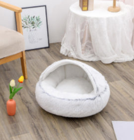 2-in-1 Plush Pet Bed House
