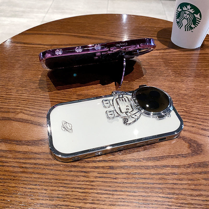 Glitter Astronaut Stand Phone Case