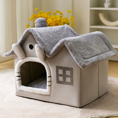 Foldable Warm Pet House Bed