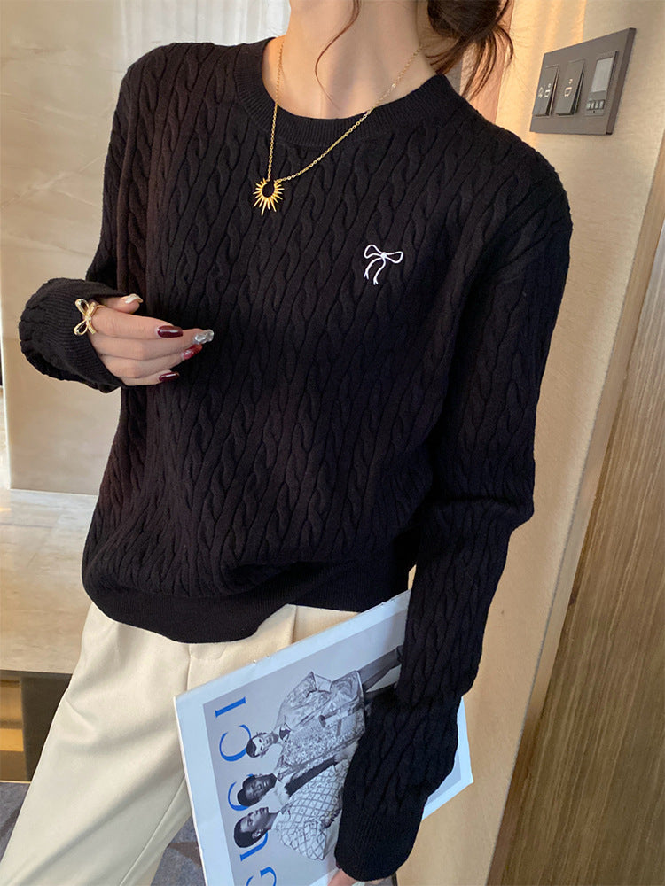 Chanel-style Top Embroidered Long-sleeve Sweater