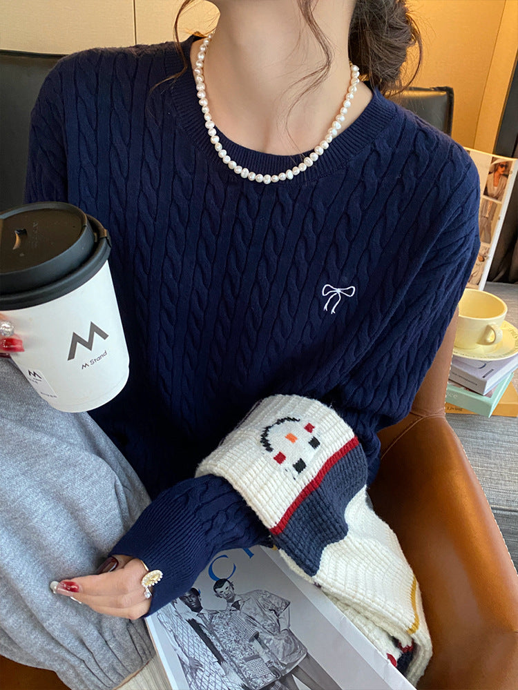 Chanel-style Top Embroidered Long-sleeve Sweater