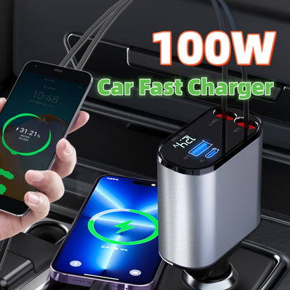 100W Metal Fast Car Charger