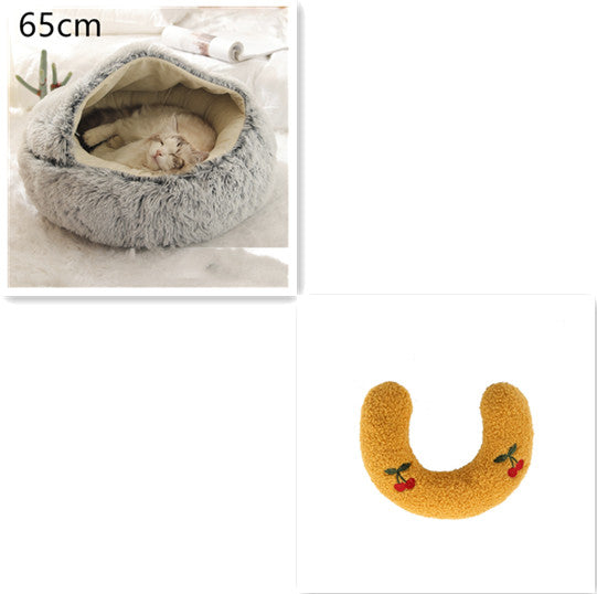 2-in-1 Plush Pet Bed House
