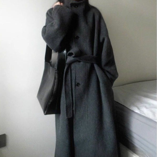 Korean Mid-Length Wool Coat (Petite)