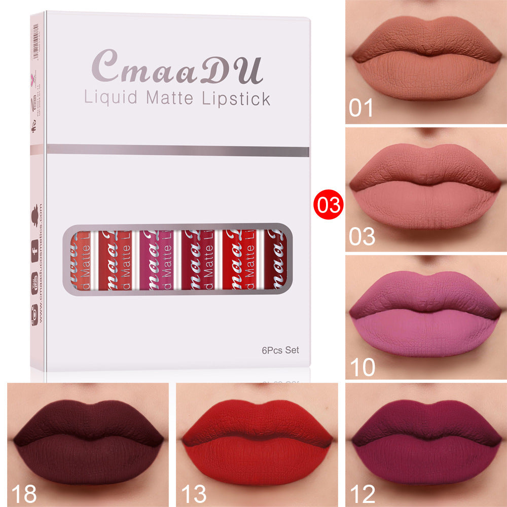 6-Piece Matte Non-Stick Lip Gloss Set