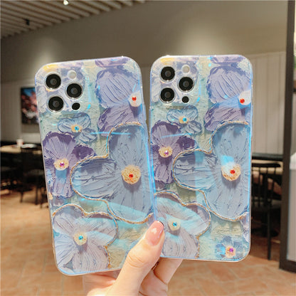 Purple Blue Daisy Phone Case