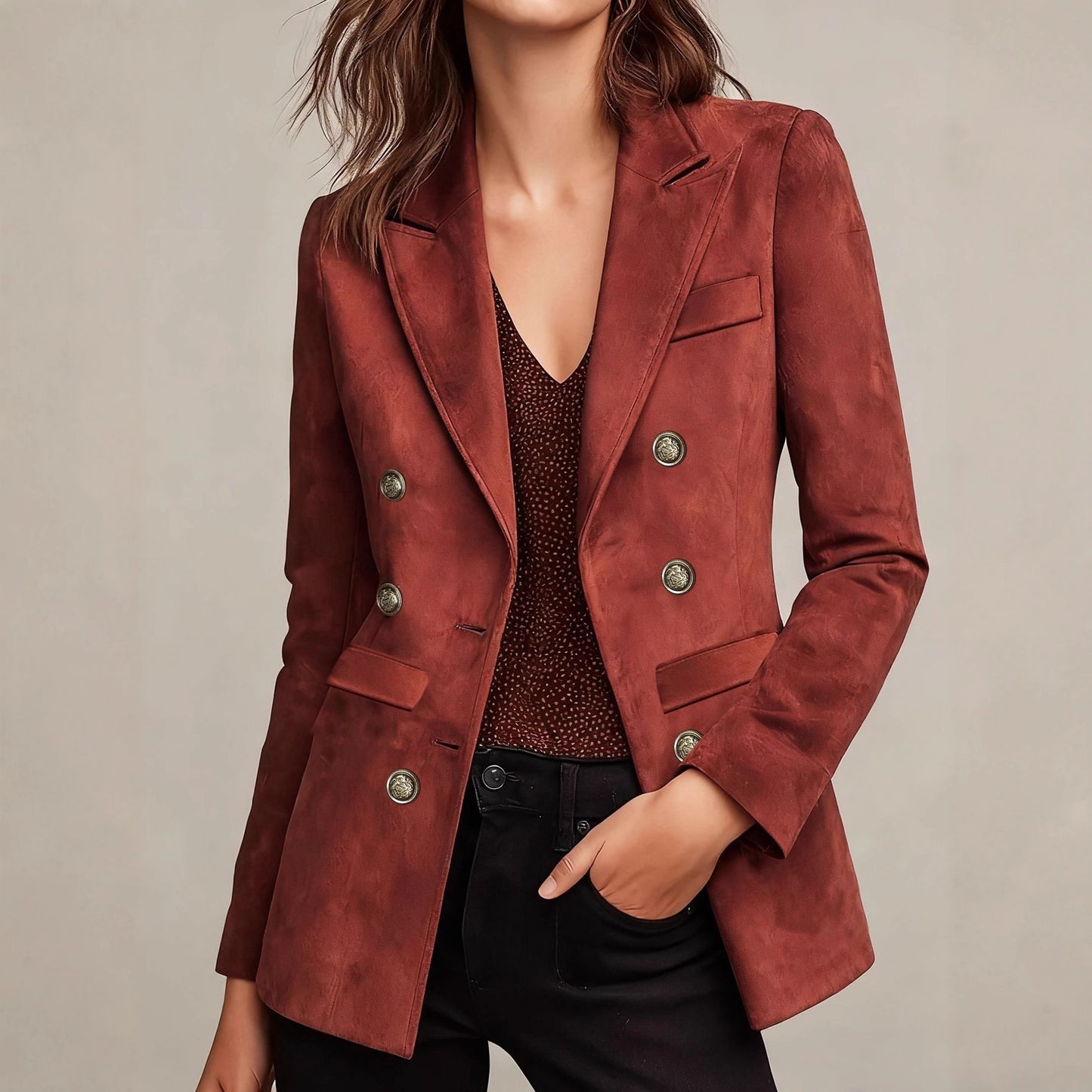 Women’s French Vintage Double-Breasted Blazer