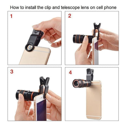 8X HD Clip-On Phone Zoom Lens
