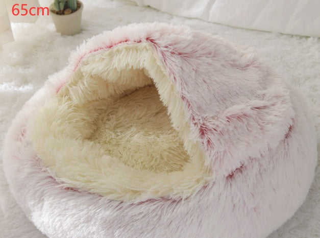 2-in-1 Plush Pet Bed House