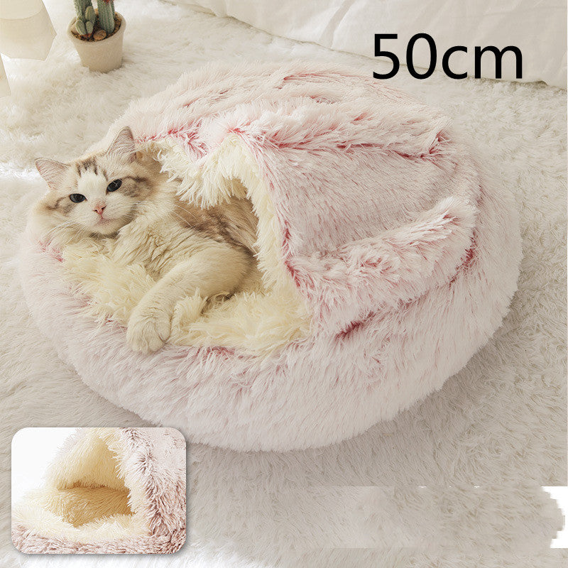 2-in-1 Plush Pet Bed House