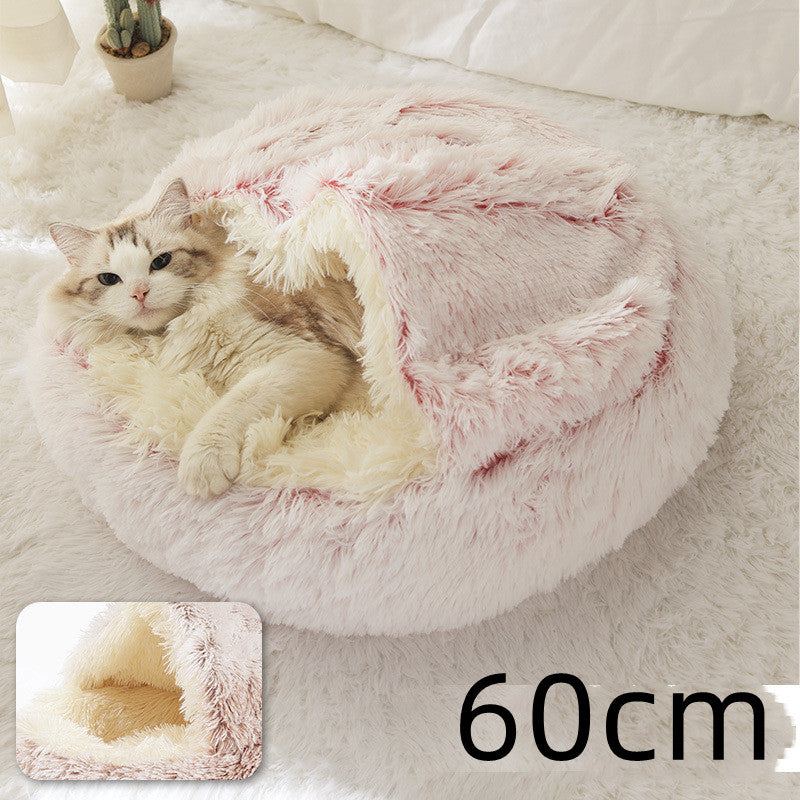 2-in-1 Plush Pet Bed House