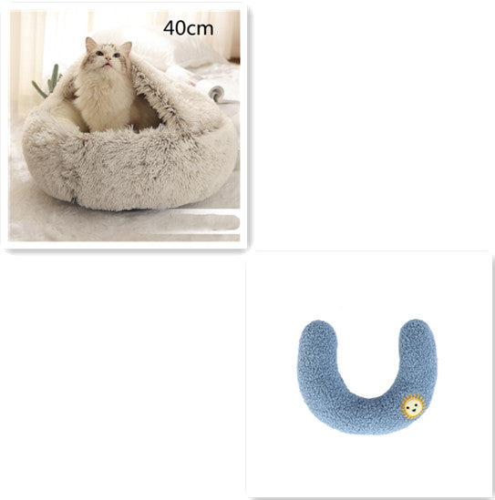 2-in-1 Plush Pet Bed House
