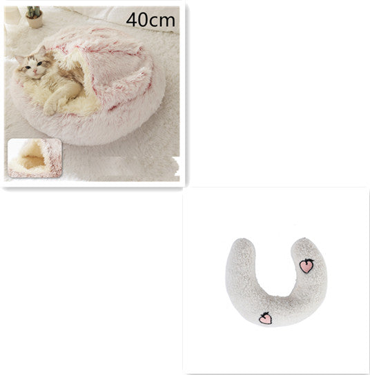 2-in-1 Plush Pet Bed House