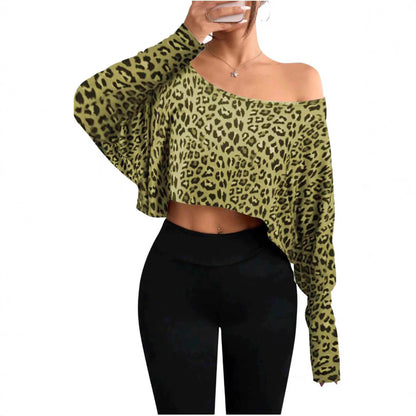 Women’s Off-Shoulder Leopard Print Top