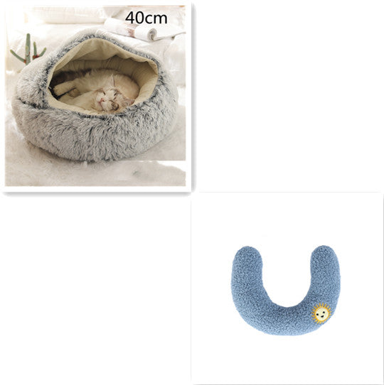 2-in-1 Plush Pet Bed House