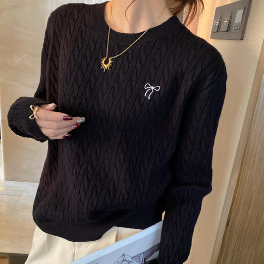 Chanel-style Top Embroidered Long-sleeve Sweater