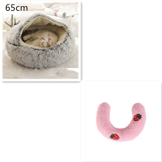 2-in-1 Plush Pet Bed House