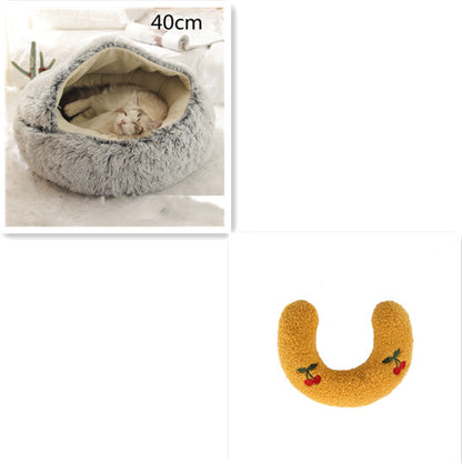 2-in-1 Plush Pet Bed House