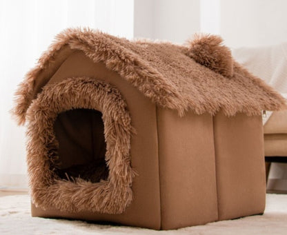 Foldable Warm Pet House Bed