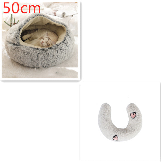 2-in-1 Plush Pet Bed House