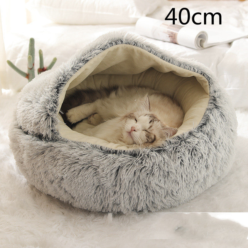 2-in-1 Plush Pet Bed House