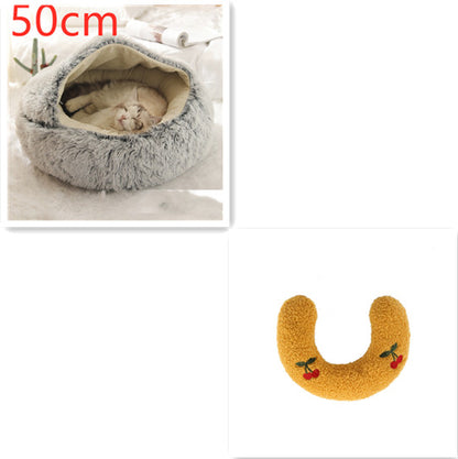 2-in-1 Plush Pet Bed House