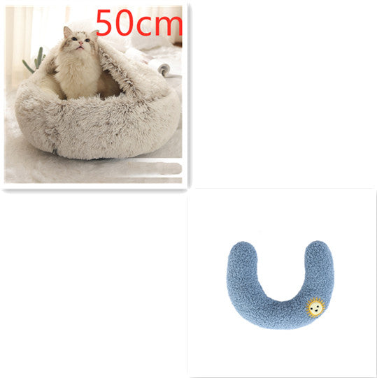 2-in-1 Plush Pet Bed House