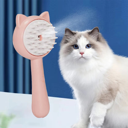 Rechargeable Self-Cleaning Pet Brush with Mist