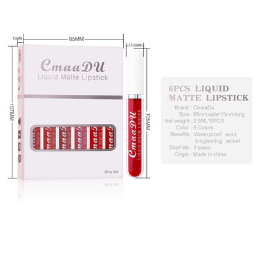 6-Piece Matte Non-Stick Lip Gloss Set