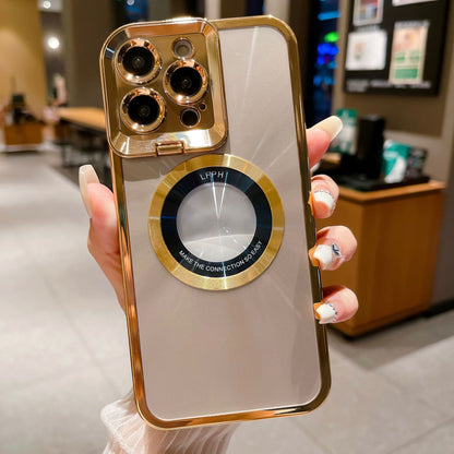 Luxury CD Pattern MagSafe Phone Case with Camera Stand