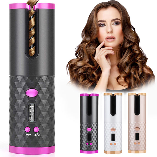 Rechargeable Automatic Hair Curler with LCD