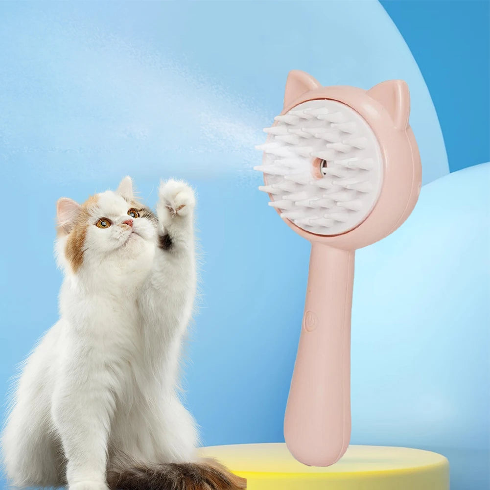 Rechargeable Self-Cleaning Pet Brush with Mist