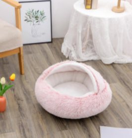 2-in-1 Plush Pet Bed House
