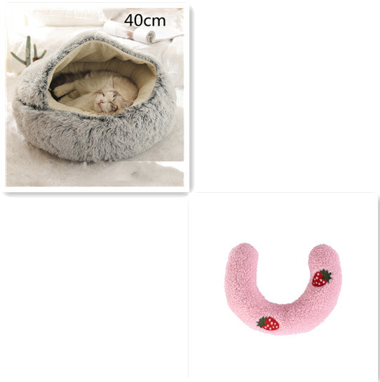 2-in-1 Plush Pet Bed House