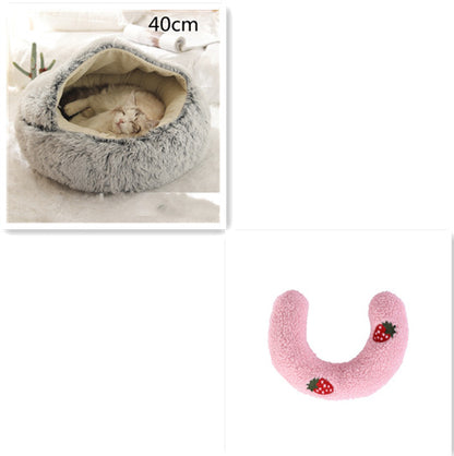 2-in-1 Plush Pet Bed House