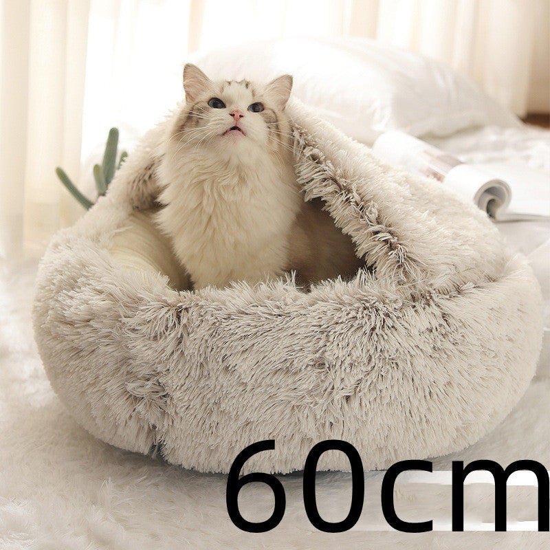 2-in-1 Plush Pet Bed House