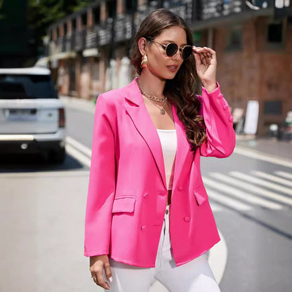 Women's Solid-color Lapel Long-sleeve Blazer