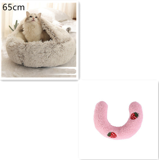 2-in-1 Plush Pet Bed House