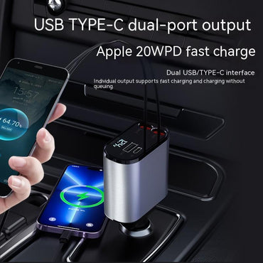 100W Metal Fast Car Charger