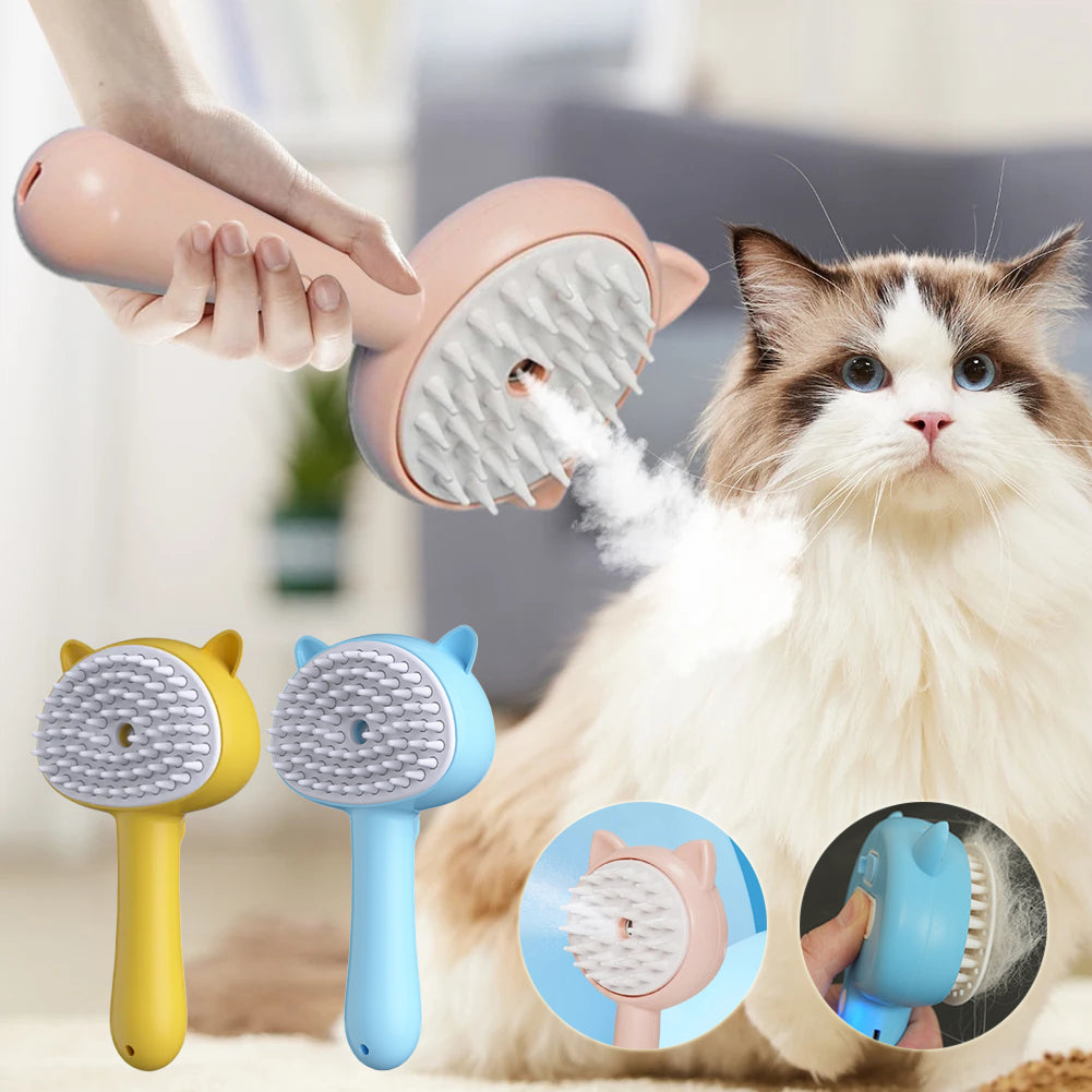 Rechargeable Self-Cleaning Pet Brush with Mist