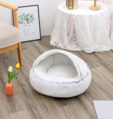 2-in-1 Plush Pet Bed House