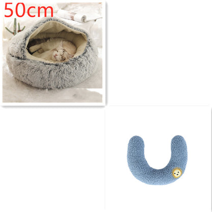 2-in-1 Plush Pet Bed House