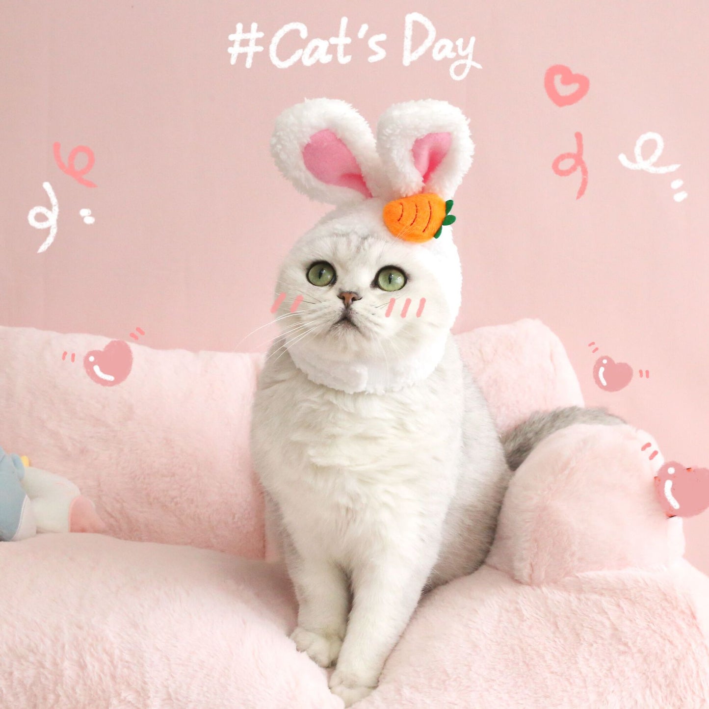 Plush Cartoon Cat Dog Rabbit