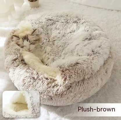 2-in-1 Plush Pet Bed House