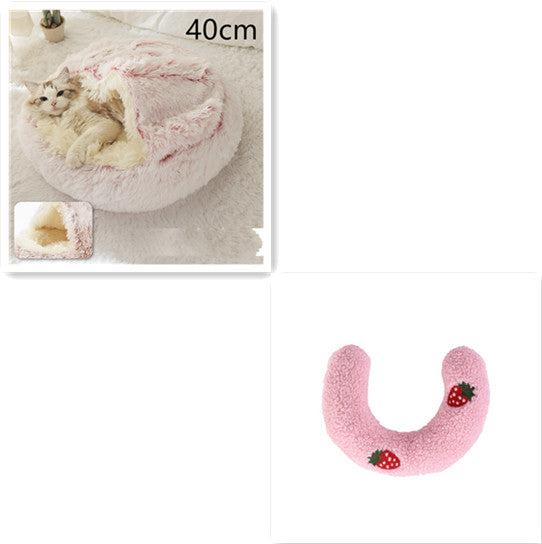 2-in-1 Plush Pet Bed House