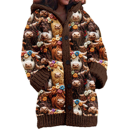 Women’s Casual Printed Long Cardigan